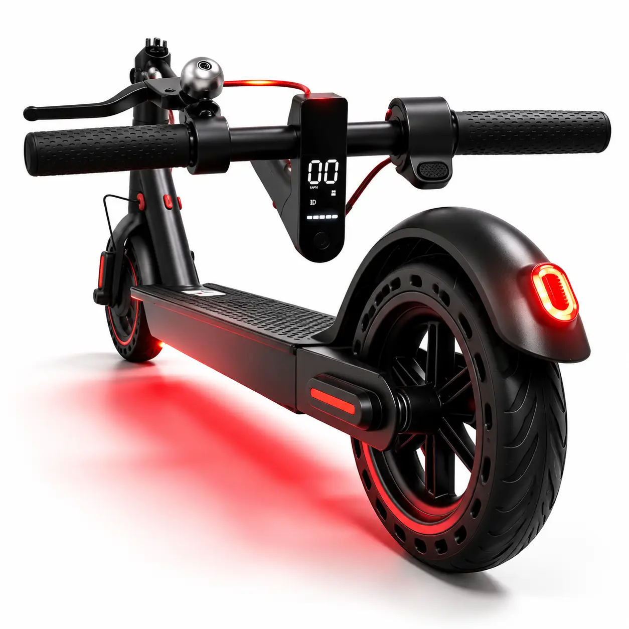 Unisex Adults Lightweight Foldable Portable Compact Electric Ride-On Lithium Battery Scooter for Commuting, 500W Peak Motor, 19 MPH Top Speed,  20KM range Front Drum Brake, Rear Brake, Urban Riding, 350W Motor