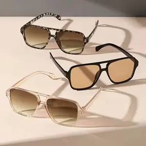 3 Pack Oversized Square Sunglasses for Women, Retro Rectangle Shades with Gradient Tinted Lenses, Lightweight Plastic Frame for Travel Beach Driving & Daily Wear