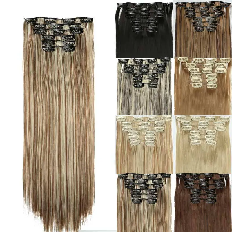 Mystique Hair Extensions for Girls, 6 pcs 24 inch Clip in Hair Extensions, Long Straight Natural Soft Hairpieces for Women, Synthetic Hair Fullness with 1 Pack 145g, 2026 Trendy Extensions for Women for Daily Used & Party, Female Matching Wig Pieces