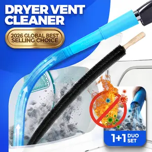 「2026 Upgraded」 Dryer Vent Cleaner Kit Set! 2PCS Lint Brush & Vacuum Hose Attachment with Universal Connector for Household Cleaning