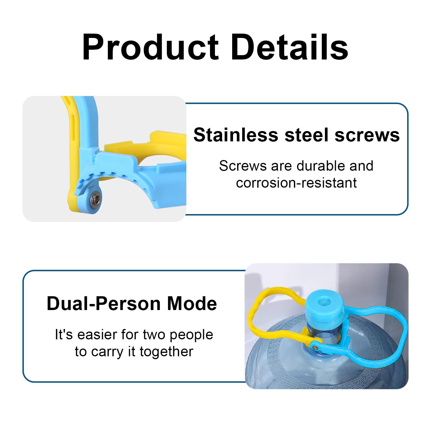 WCOLUE 2 Pack 5 Gallon Water Bottle Holder, Plastic Non-Slip Water Bottle Lift Handles, Energy Saving Water Jug Handle Drinking Water Bottles Handles, Ergonomic Grip Handle Carrier WCOLUE 2 Pack 5 Gallon Water Bottle Holder, Plastic Non-Slip Water Bottle Lift Handles, Energy Saving Water Jug Handle Drinking Water Bottles Handles, Ergonomic Grip Handle Carrier