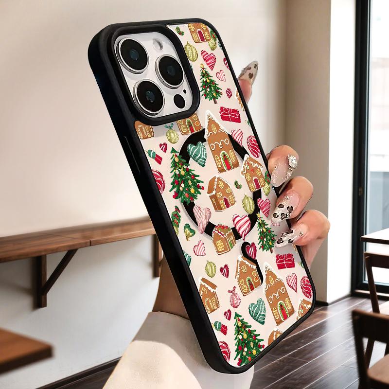 Phone Cases for iPhone 11-17/Pro Max/Air Plus Christmas Gingerbread Theme y2k Cased MagSafe Ready Anti-Fall Ultra-Thin TPU Protection Cover