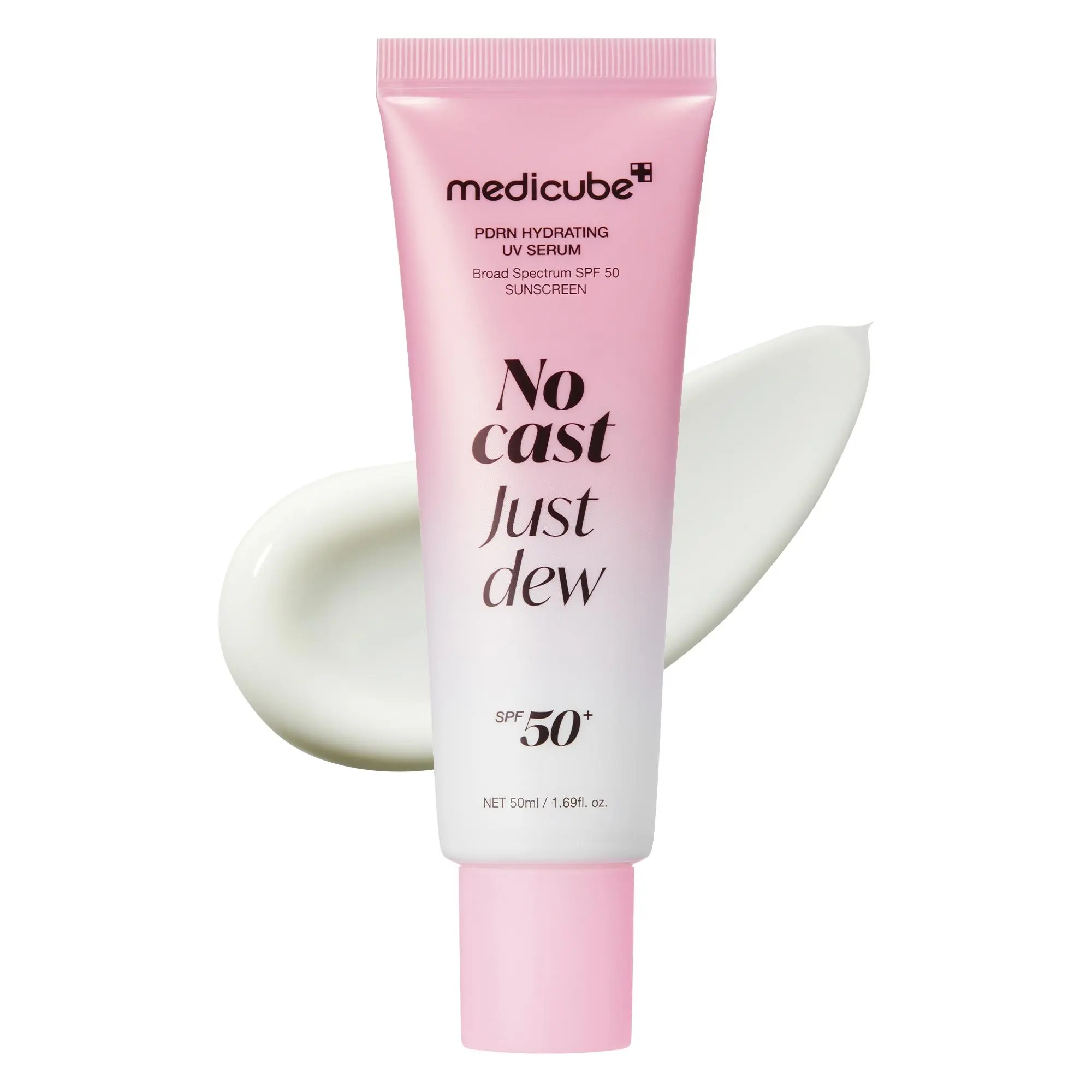 [NEW] [medicube] No Cast Just Dew PDRN Hydrating UV Sun Serum | Daily Lightweight Sunscreen SPF 50 | PDRN, Panthenol, Centella| Gentle Moisturizing Suncare For Daily Use for All Skin Types (50ml)