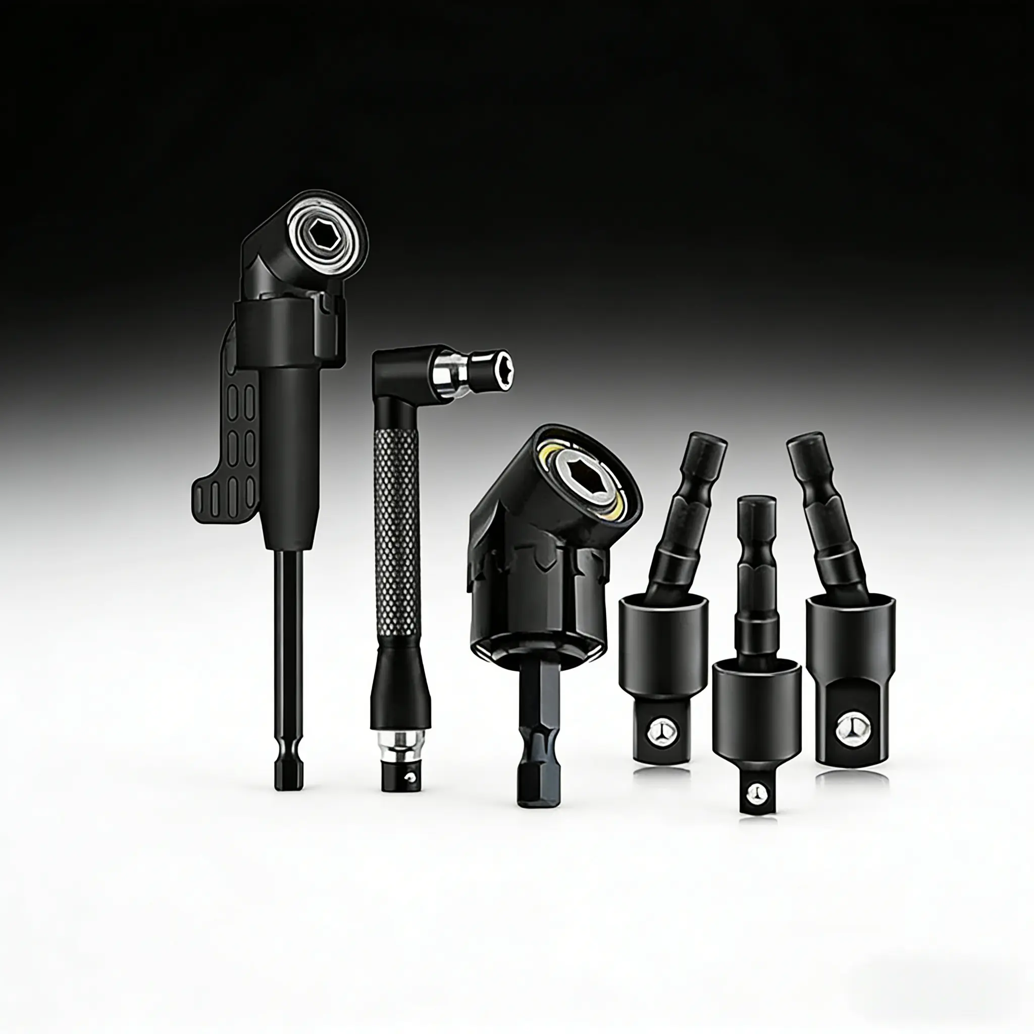 6PCS Right-Angle Drill Bit Accessory Set | 360° Rotatable Socket Adapters & 105°/90° Angle Drill Adapters
