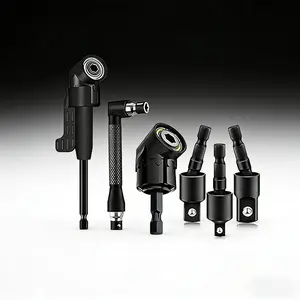 6PCS Right-Angle Drill Bit Accessory Set | 360° Rotatable Socket Adapters & 105°/90° Angle Drill Adapters