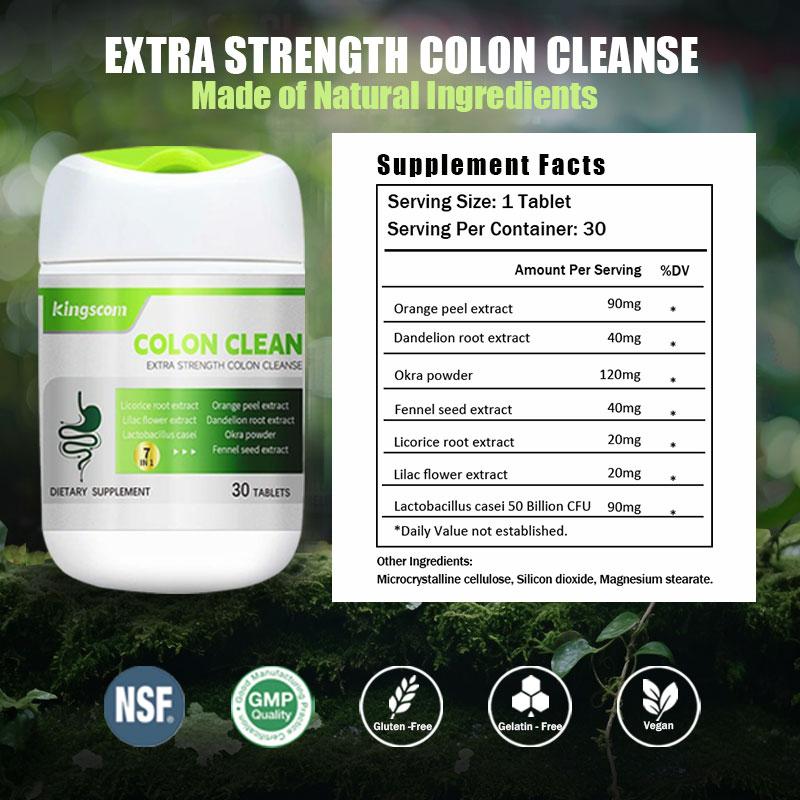Kingscom Advanced Colon Cleanse -  Gut Health & Detox Support |Gut and Colon |  with Okra Fiber Formula & 60 Billion Probiotic- Support Bloating, Digestion & Immune Support for Men & Women  30 capsules  Healthcare Optimum Fitness