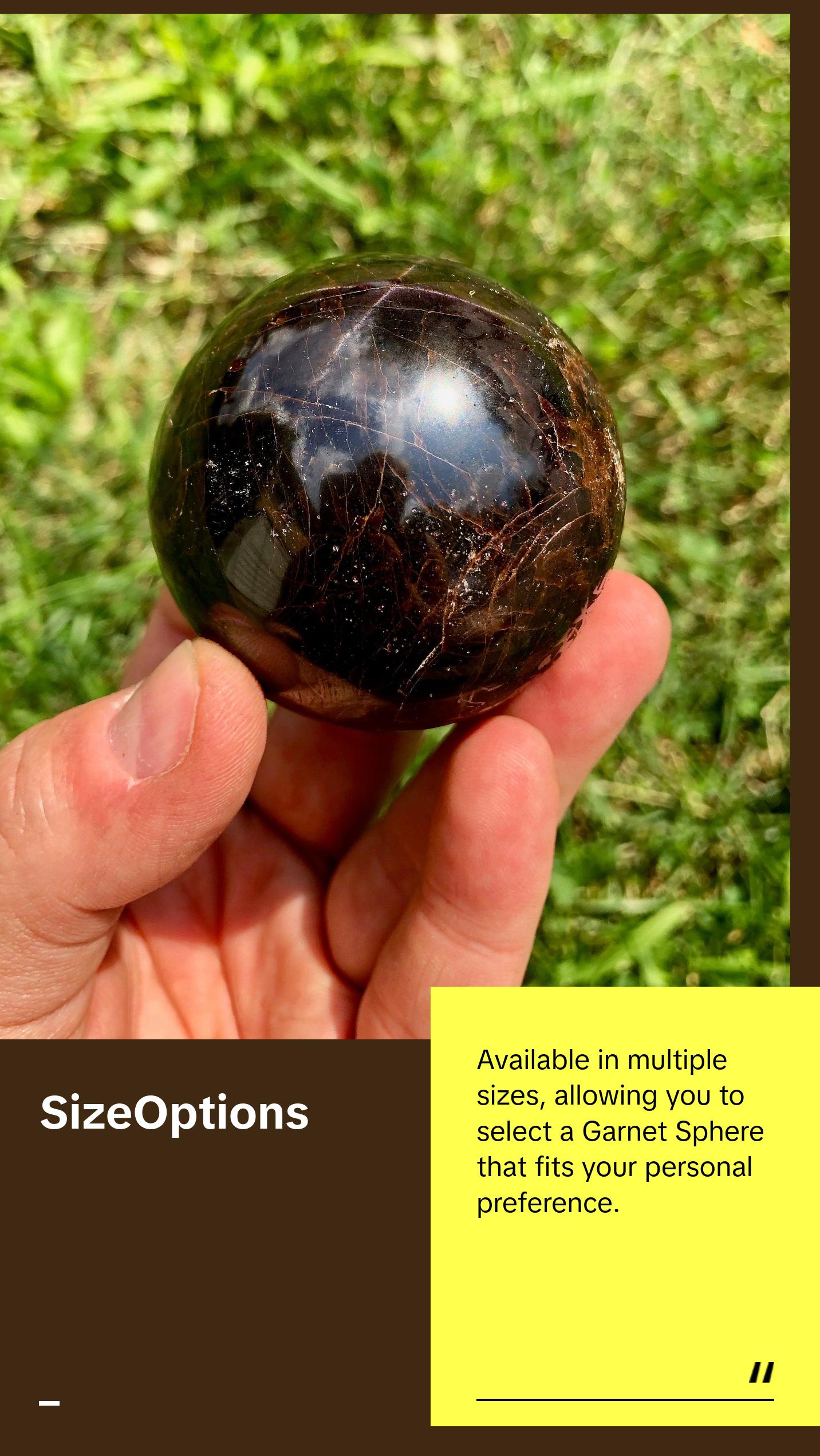 Polished Garnet Sphere Stone - Gemstone Decor