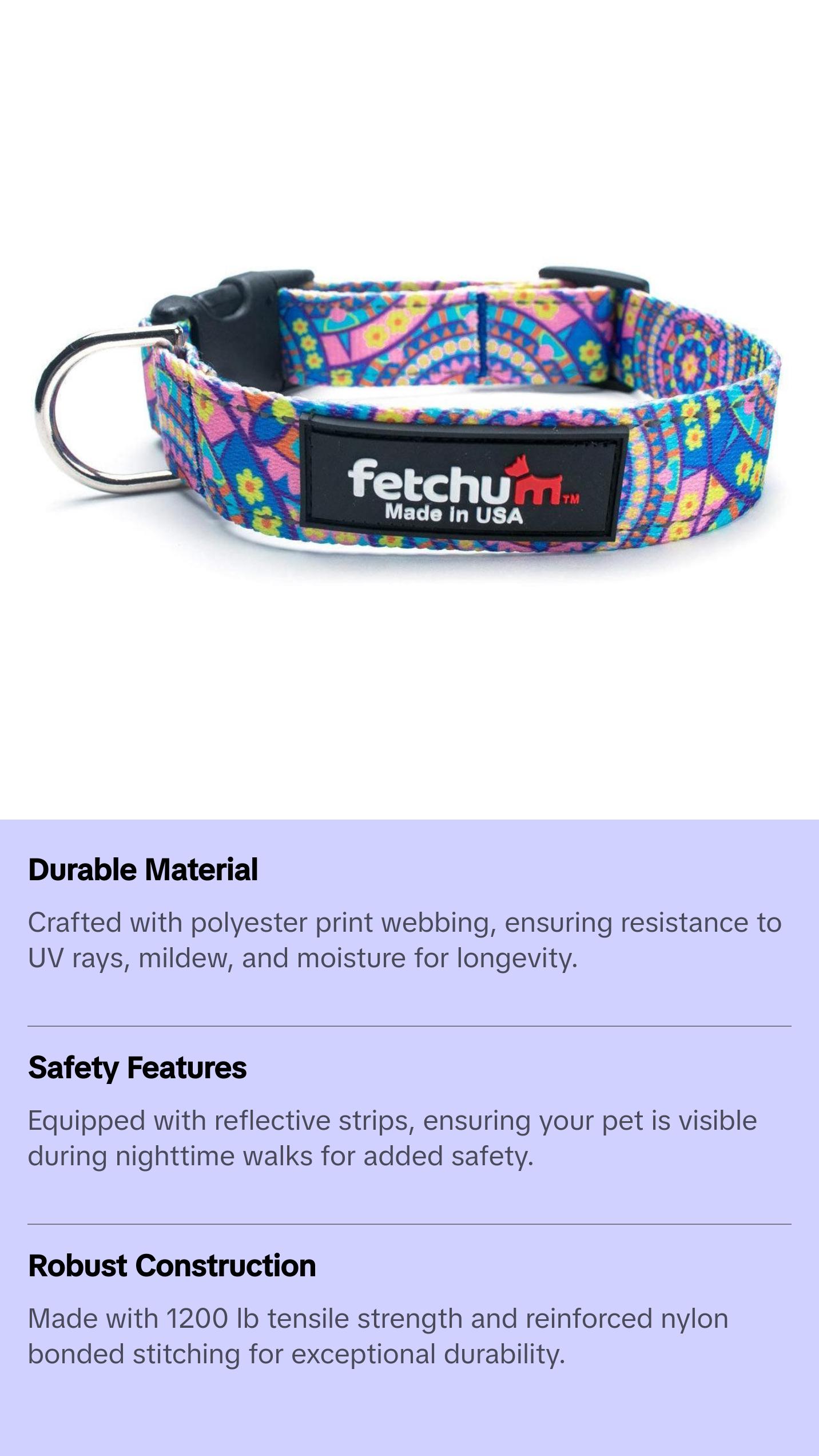 Reflective Blue Boho Collar