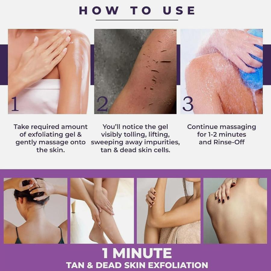 PHANSTA Purifying Exfoliating Gel, Moisturizer Face Body Scrub Gel, Deep Cleansing Moisturizing Facial Exfoliator