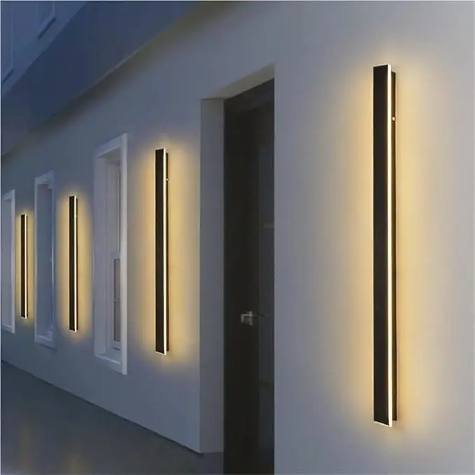 18W 220V Modern Cordless Dimmable LED Wall Lamp - IP65 Weatherproof Acrylic Aluminium Outdoor Wall Sconce, Durable Linear Home Improvement Lighting for Garden, Balcony, Wall Light