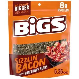 BIGS Sunflower Seeds, Sizzlin' Bacon Flavor, Easter Basket Stuffer for Sports Fans, 5.35 oz.