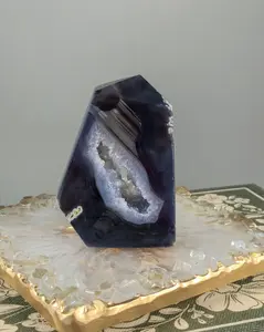 Black Agate Tower | Opt J | Druzy Agate Point | Crystal Cave Tower | Agate Display Piece