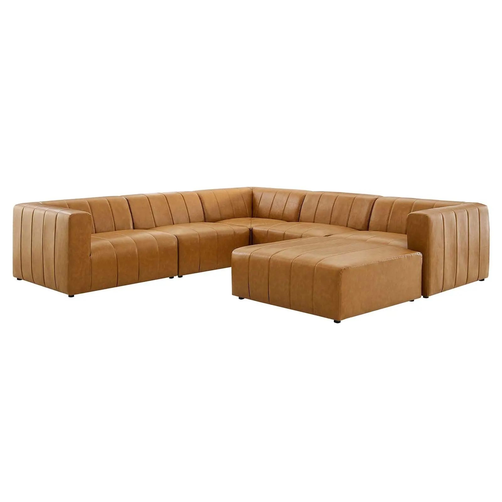 Modway Bartlett Vegan Leather 6-Piece Sectional Sofa