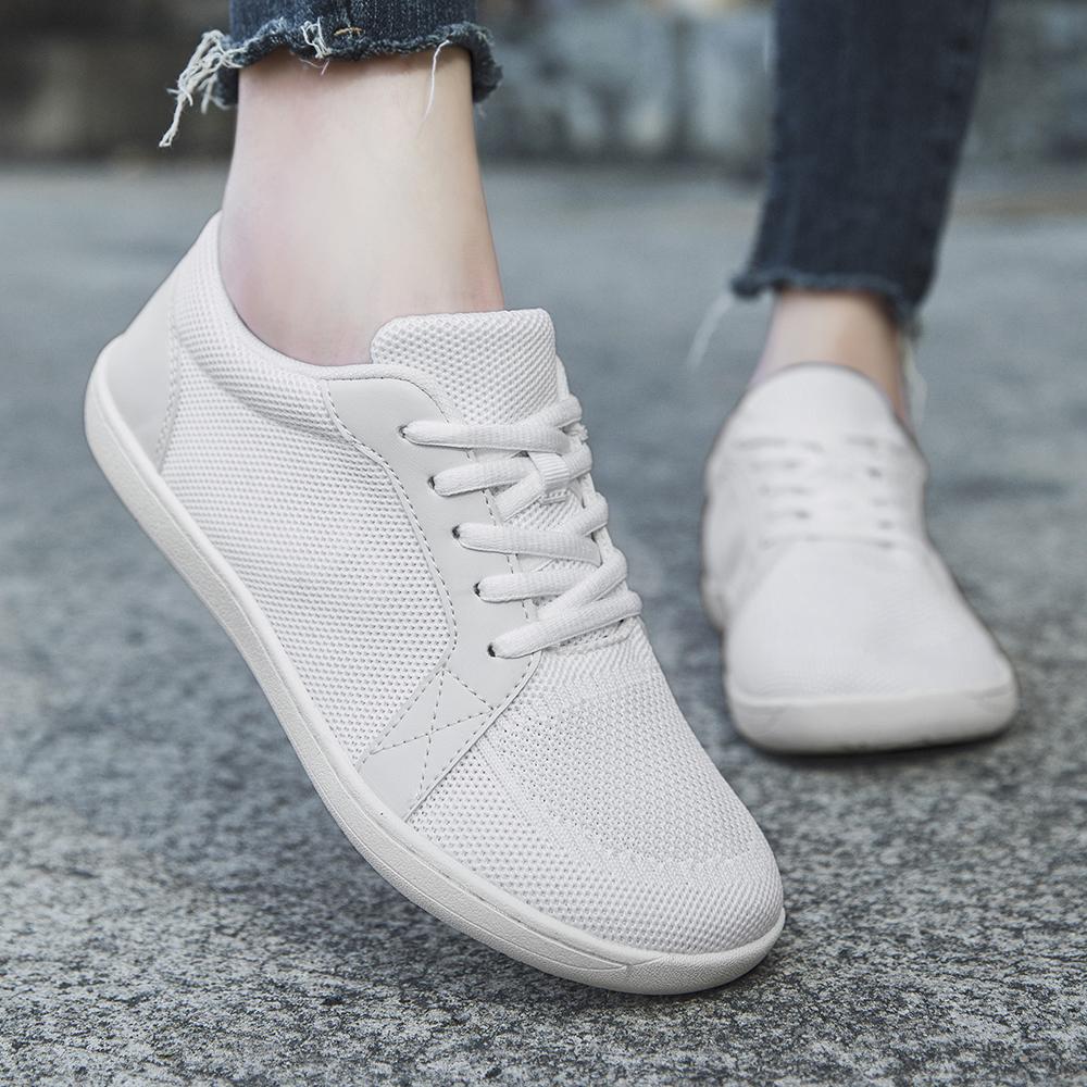 Women's Barefoot Style Slip On Sneakers with Wide Toe Box Zero Drop Sole Non Slip Lightweight Breathable Fabric Low Top Casual Trainers Perfect for Beach Outdoor Activities Walking Running