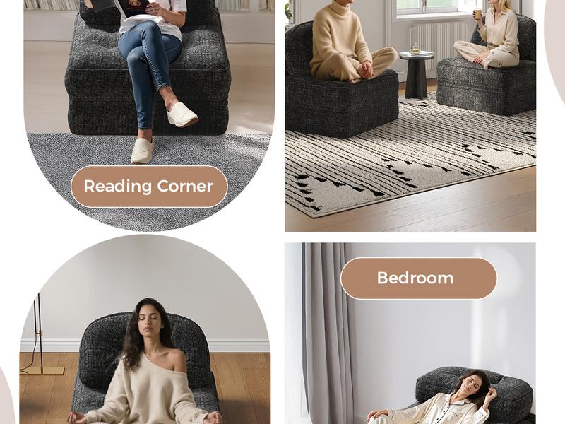 Dowinx Foldable Velvet Sofa Bed: Modern Single Design for Apartments, Living Room, Bedroom - Comfy Lounge & Gaming Couch for Kids/Adults