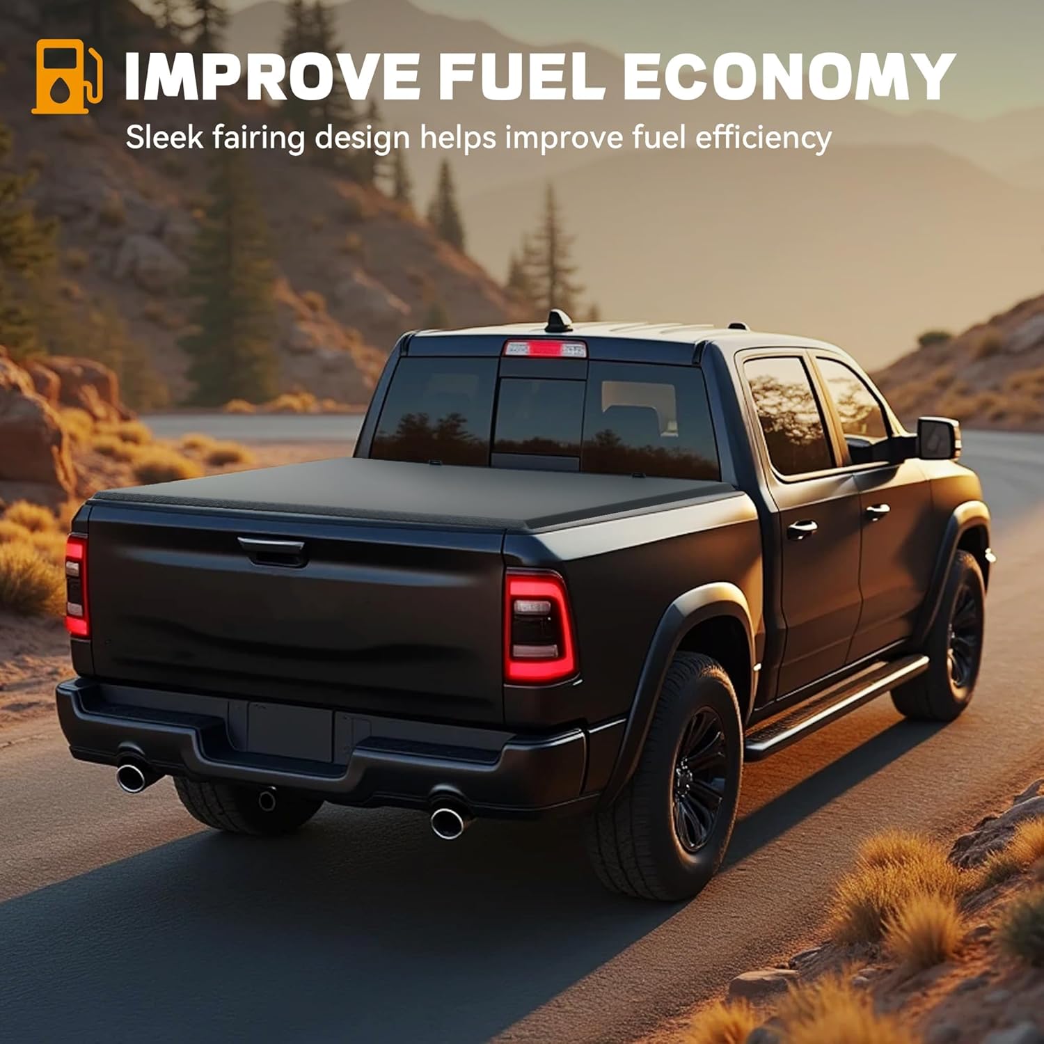 [Fits 2007-2026 Chevrolet Silverado & GMC Sierra 1500 & 2007-2019 GMC Sierra 2500 3500] 6.6 Ft Bed Soft Roll Up Truck Bed Tonneau Cover