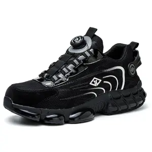 Dinggu New Men’s Outdoor Safety Shoes — Shock Absorption, Steel Toe Cap, Impact Protection, Puncture Resistant, Lightweight, Breathable, Waterproof, Non-Slip; Sports/Work Shoes