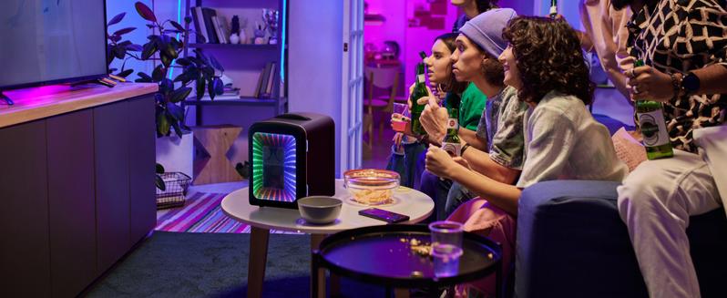 Antarctic Star 4L Mini Compact Refrigerator with Gaming Light: 6-Can Portable Cooler for Bedroom, Car, Office, Dorm - Cosmetics, Beverage & Food Storage (Black)