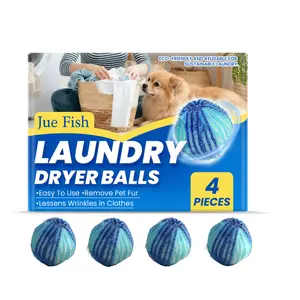 Laundry Dryer Balls – Reusable Pet Hair Remover for Washing Machine & Dryer, Eco-Friendly Nylon & PP Material, Reduces Wrinkles & Tangling, Effectively Removes Pet Fur from Clothes, Sofas, and Bedding – 4 Pieces