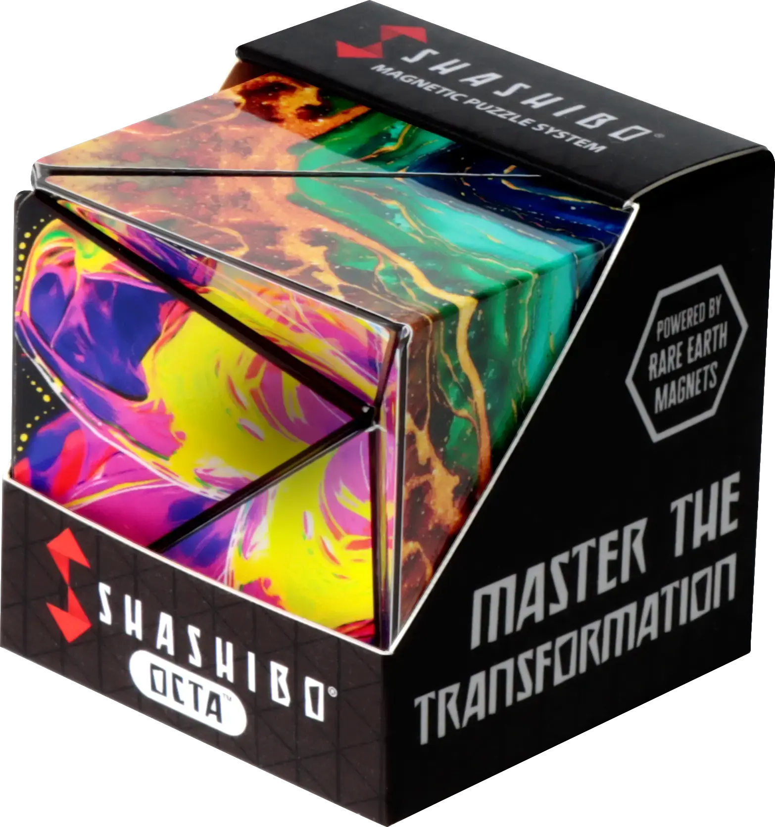Shashibo OCTA - Magnetic Cube Puzzle with 28 Strong Magnets for Creative Play & Travel-Friendly Design Perfect for Geometric Art Durable Multifunction Cube Puzzle Box