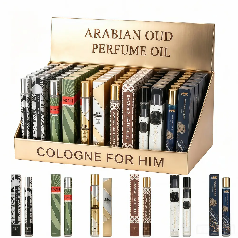 6Pcs Pheromone Perfume Set for Men, Long Lasting Arabic Cologne Gift Box, 1.2 Fl Oz Exotic Oud Musk Fragrance Spray, Seductive Body Spray to Attract Women, Date Night & Clubbing