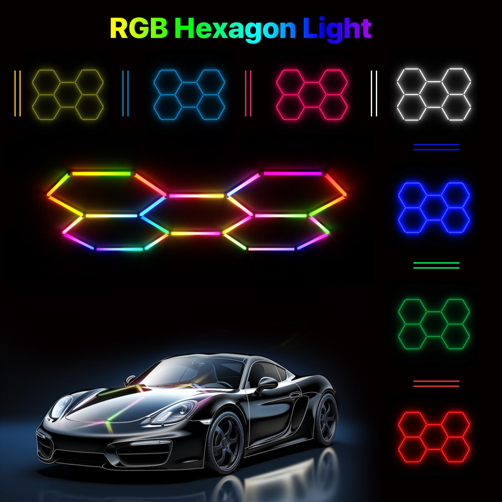 HYPERLITE RGB Hexagon Light Smart Modular Honeycomb Light App & Remote Control LED light Music Sync DIY Colors Ceiling light Gaming Room Party Office Garage Light LED Wall Decor light, SpringGlowUp