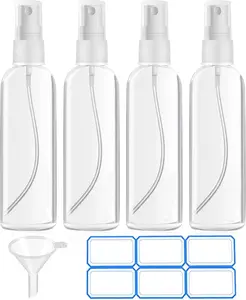 4 Pack 4 Oz (120ml) Small Spray Bottles - Fine Mist, Refillable, Reusable