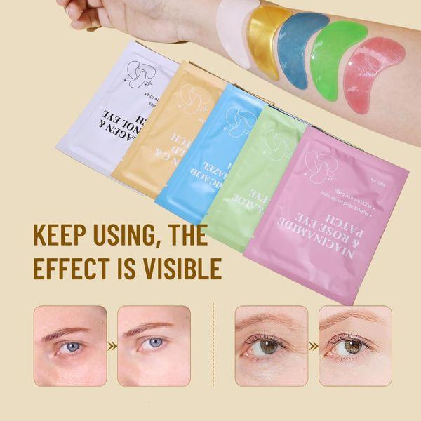 Under Eye Patches for Dark Circles & Puffiness Eye Mask with Collagen Retinol Vitamin C Hyaluronic Acid Cooling Masks for Women Hydrating Skincare Spa Gift Set 20 Pairs