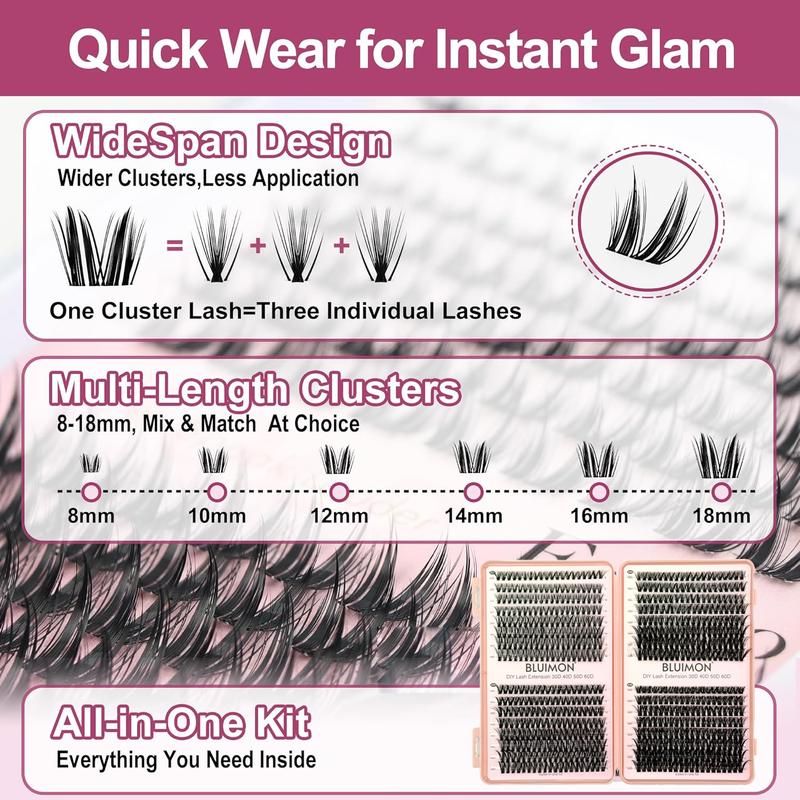640 Pcs Lash Clusters Kit, Eyelash Clusters Individual Lash Extension Kit D Curl Fluffy Wispy False Eyelashes Extensions Thin Band with Bond Seal Tweezers Brush Removers (30D+40D+50D+60D KIT 8-16mm) 640 Pcs Lash Clusters Kit, Eyelash Clusters Individual Lash Extension Kit D Curl Fluffy Wispy False Eyelashes Extensions Thin Band with Bond Seal Tweezers Brush Removers (30D+40D+50D+60D KIT 8-16mm)