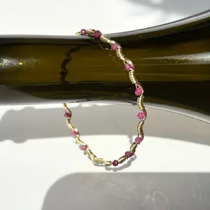 July Ruby Birthstone Bracelet | Handmade Wire Wrapped Jewelry | Trendy Jewelry