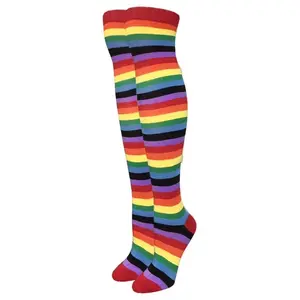 Rainbow Stripe Pattern Socks from the Sock Panda (Thigh High)