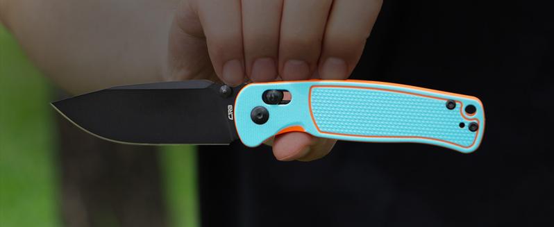 CJRB Shale Folding Pocket Knife, 3.15'' AR-RPM9 Steel Black PVD Blade Dual-tone G10 Handle Folding Knife with Clip, EDC Knife for Men Women, Sharp Camping Hiking Survival Knives