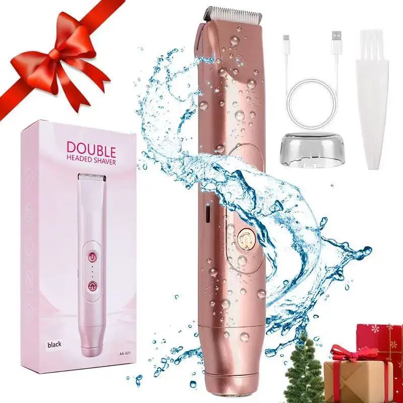 USB Rechargeable 2-In-1 Lightweight Electric Shaver, Travel Shaver, Women's Pubic Hair Trimmer, Men's Facial Beard Razor, Multi-Functional Grooming Tool, Ideal Gift/Gifts for Her, Multifunctional Hair Trimmer