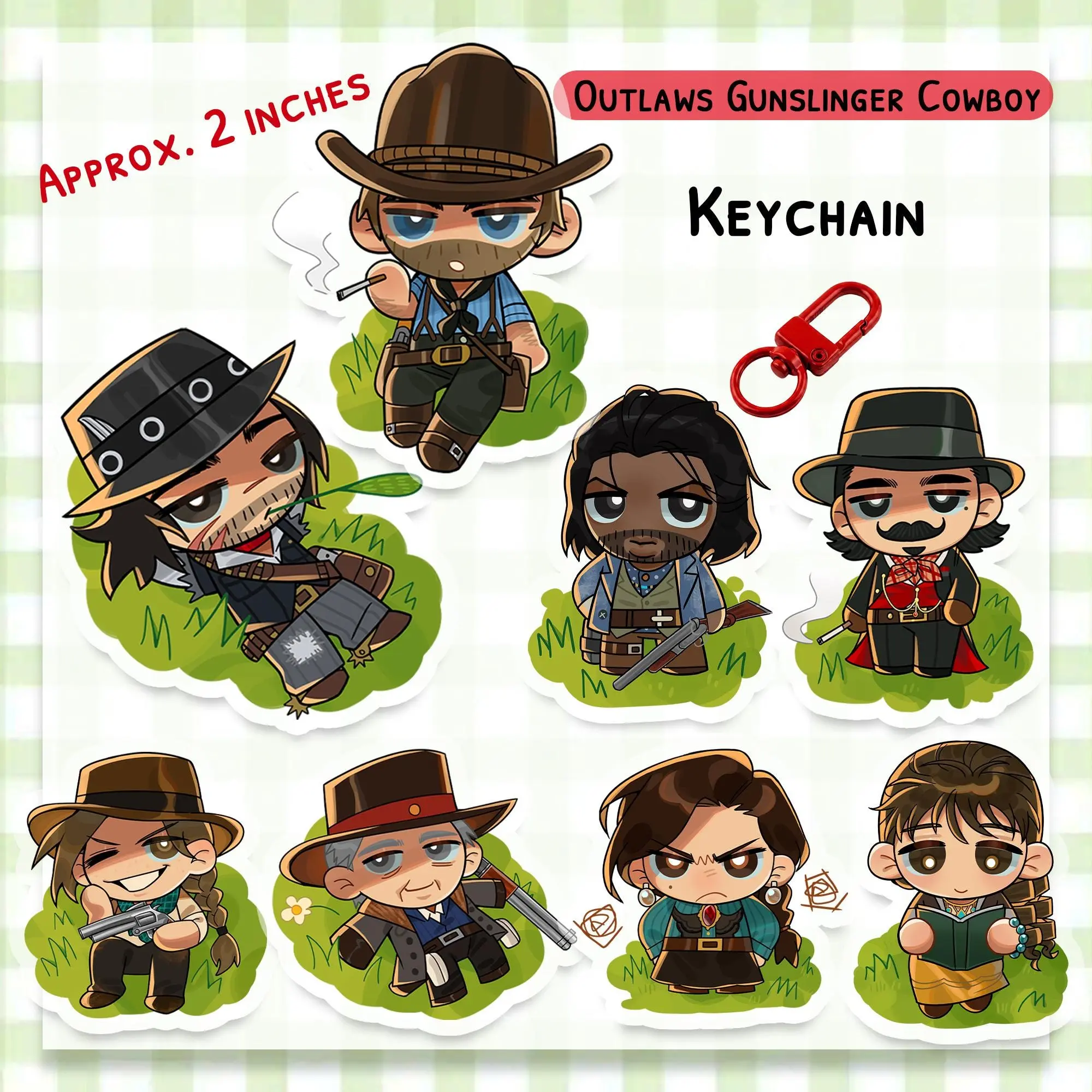 Outlaws Gunslinger Cowboy Keychains - Arthur Morgan Keychain Acrylic Charms, Outlaws Character Unique Keychains for Personal Style, Cute Keychains for Bags and Keys, Durable, Lightweight and Perfect for Personal Style, Collecting and Gifting