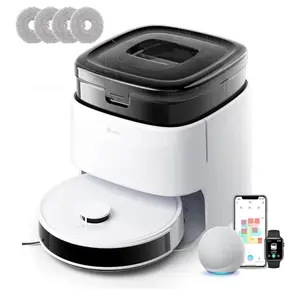 Lefant(99%New) LiDAR Robot Vacuum and Mop, 15000Pa Suction, 90-Day Self-Emptying, Obstacle Avoidance, Auto Mop Washing&Drying, All-in-One for Pet Hair Carpet, 5G WiFi Alexa/APP/iWatch Control, M3