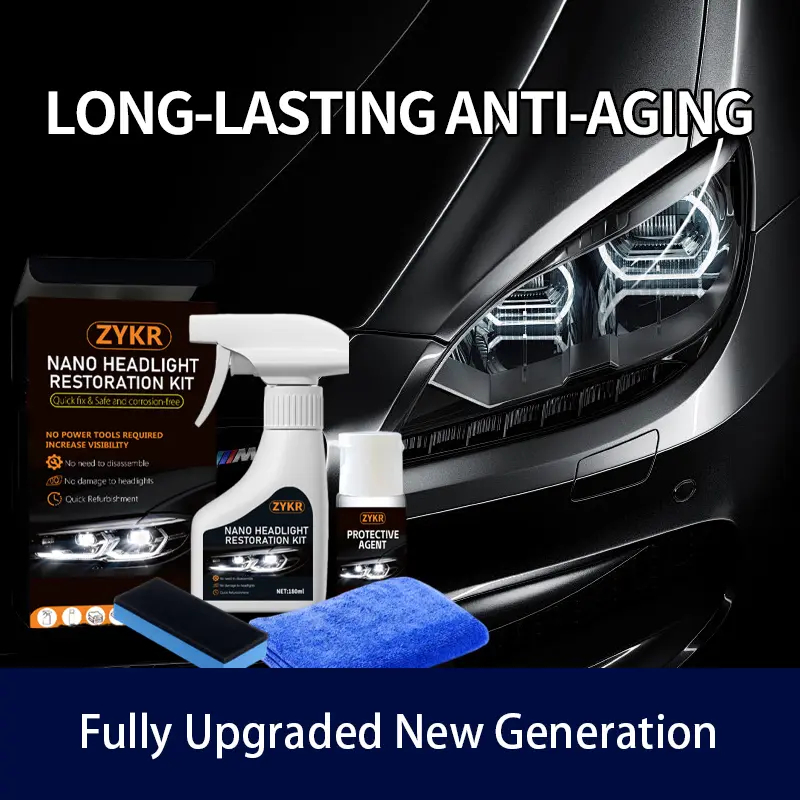 ZRKR Nano Headlight Restoration Kit - Oxidized and Yellowed Car Headlights, Enhanced Fuzzy Crystal Coating Repair Agent