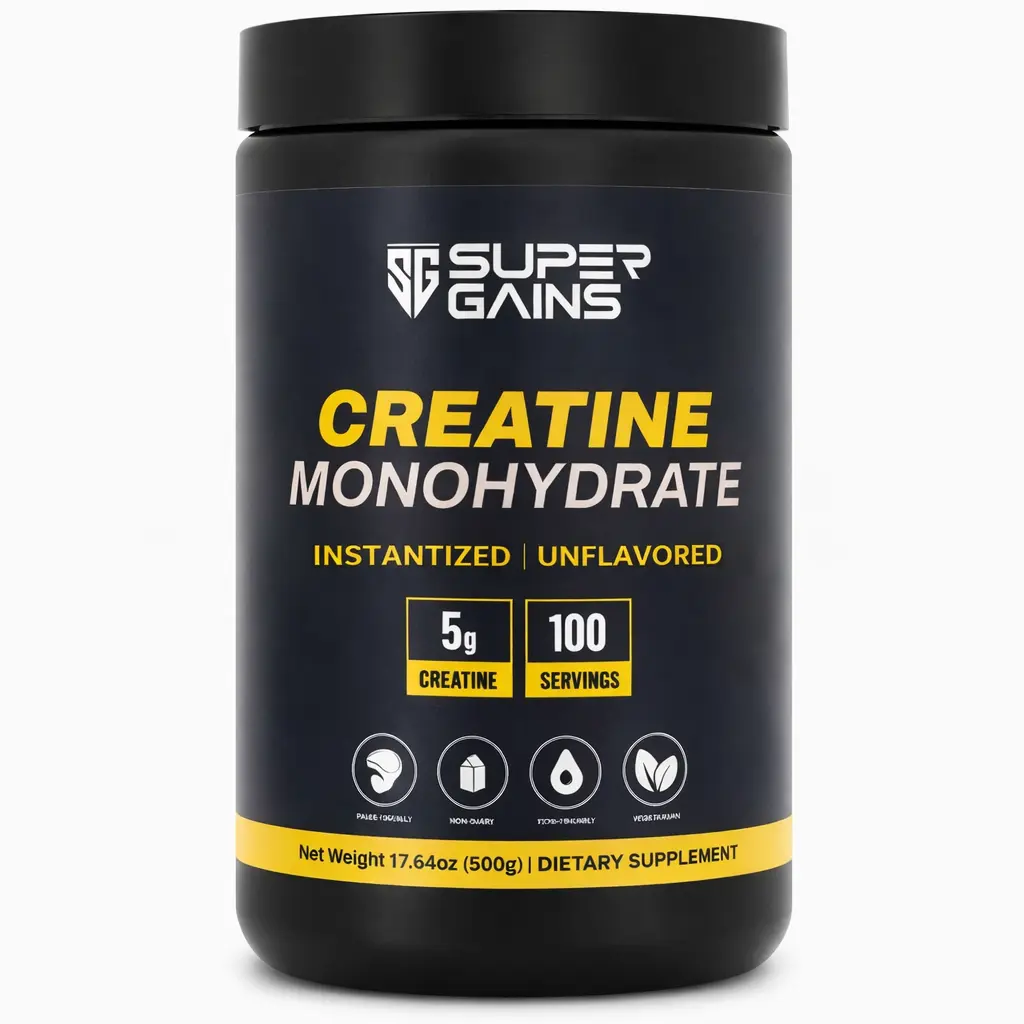 Instantized Creatine Monohydrate SUPERGAINS Instantized Creatine Monohydrate Unflavored 5g per Serving ...