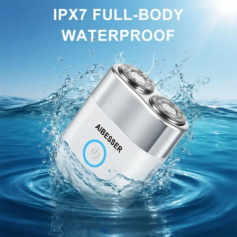 Aibesser Electric Razor for Men, IPX7 Waterproof Rotary Shaver with Dual Floating Heads, 36-Blade Turbine System, USB Type-C Fast Charging, Cordless Rechargeable Beard Trimmer, Wet & Dry Portable Face Shaver for Travel,back to school,back to school haul