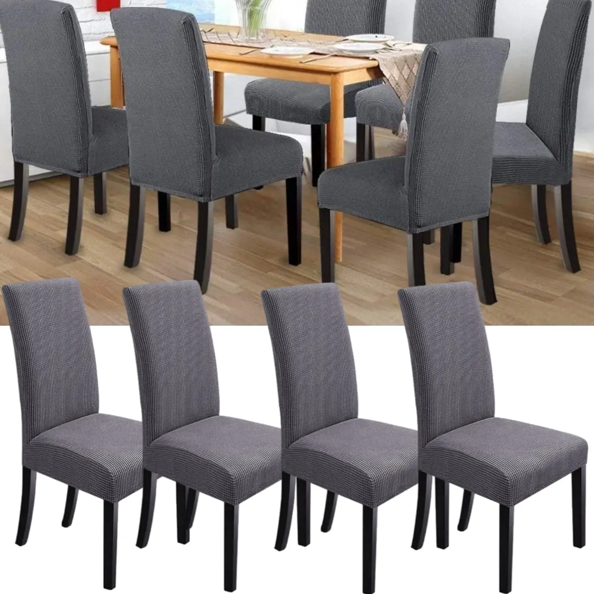 4 Pack Modern Parsons Chair Covers,Elastic Stretch Corners,Fits Most Dining Chairs for Home & Hotel Use,Easy-Care,Snug Fit Closure,Durable & Comfortable Seating,Valentine's Day Gifts,Hand Tools Kits