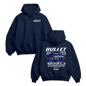Skyline GT-R R34 JDM Hoodie – 2-Sided Graphic Pullover, Japanese Street Racing Car Hoodie, Unisex Streetwear for Men & Women, Tuner Drift Car Enthusiast Gift