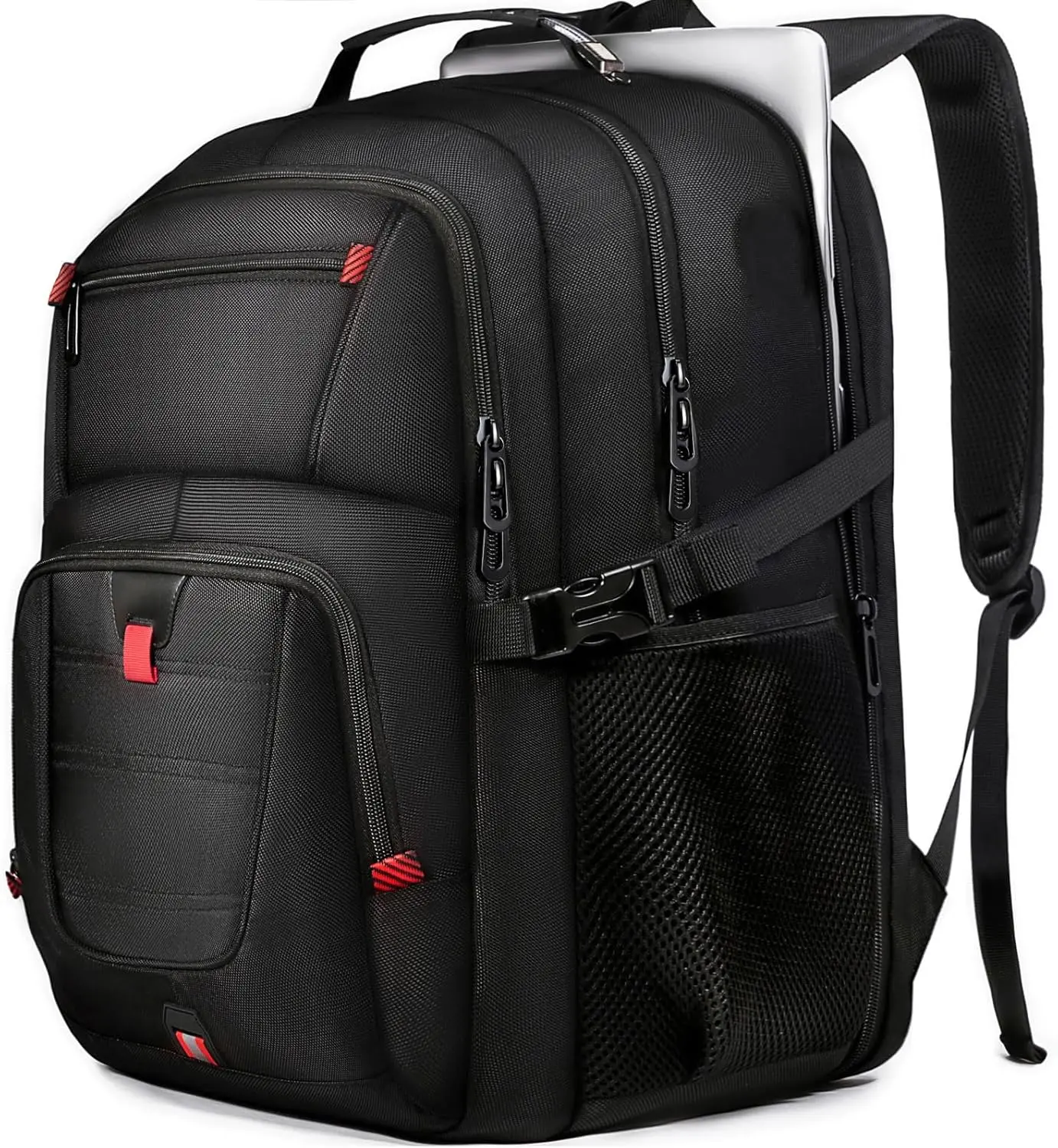 50L large Backpack, Large Backpack 17 inch Quality Laptop Backpack for Men, Durability Extra Large Storage space Sturdy TSA Friendly with Port College School Rucksack Bag Gifts for Him Men Women, Black