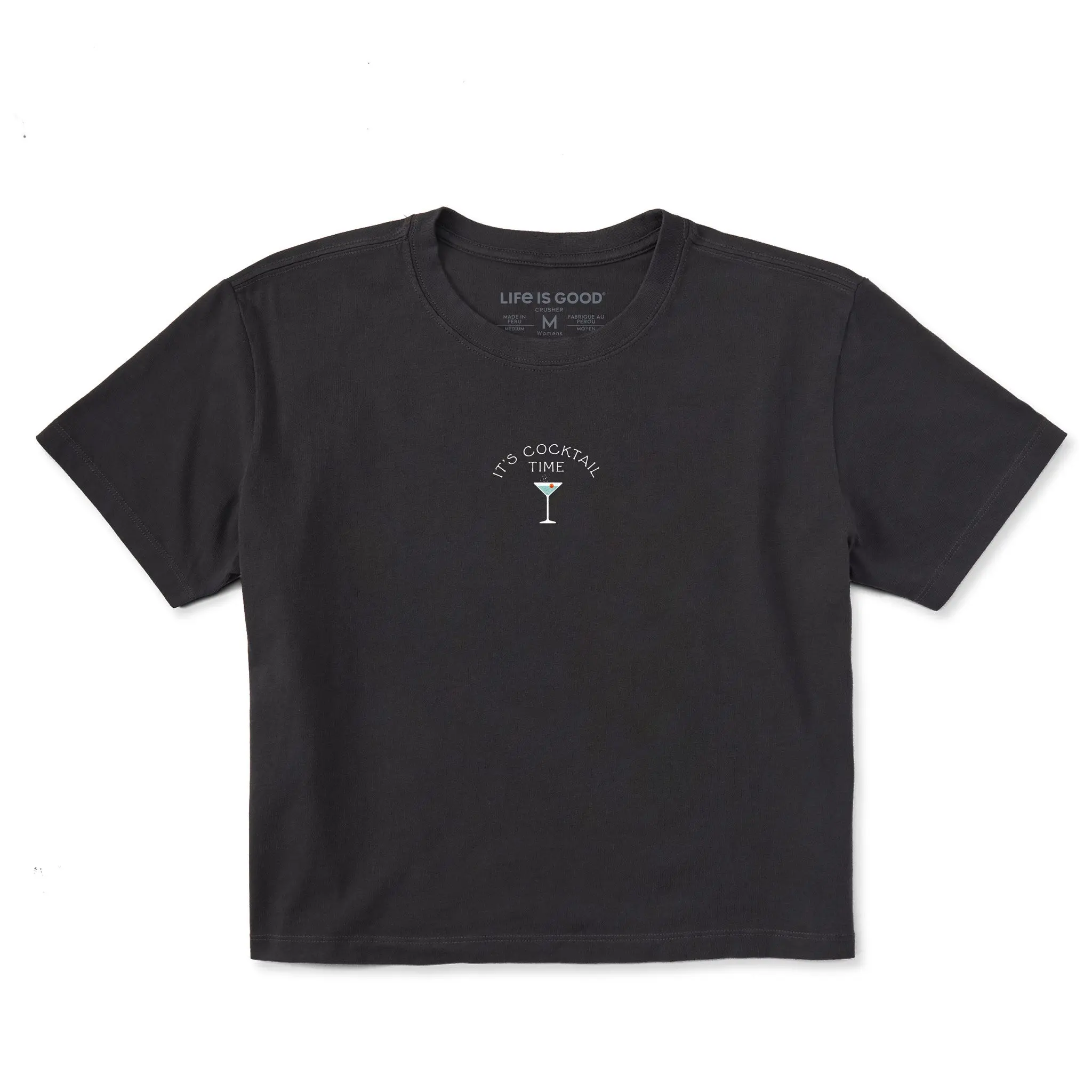 Women's It's Cocktail Time Short Sleeve Crusher Boxy Tee