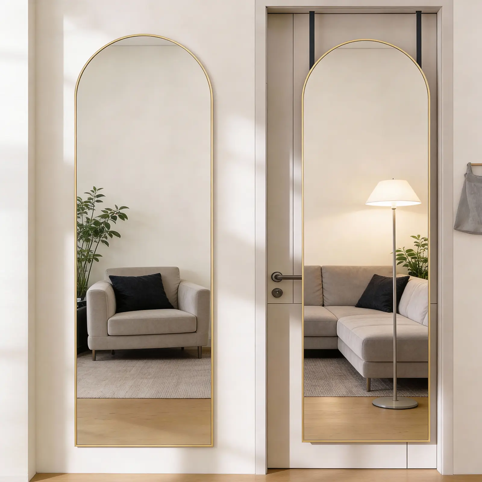 Wall Mounted Mirror, Full Length Mirror, Full Body Door Hanging, Aluminum Alloy Frame for Bedroom Dressing Room, Entryway