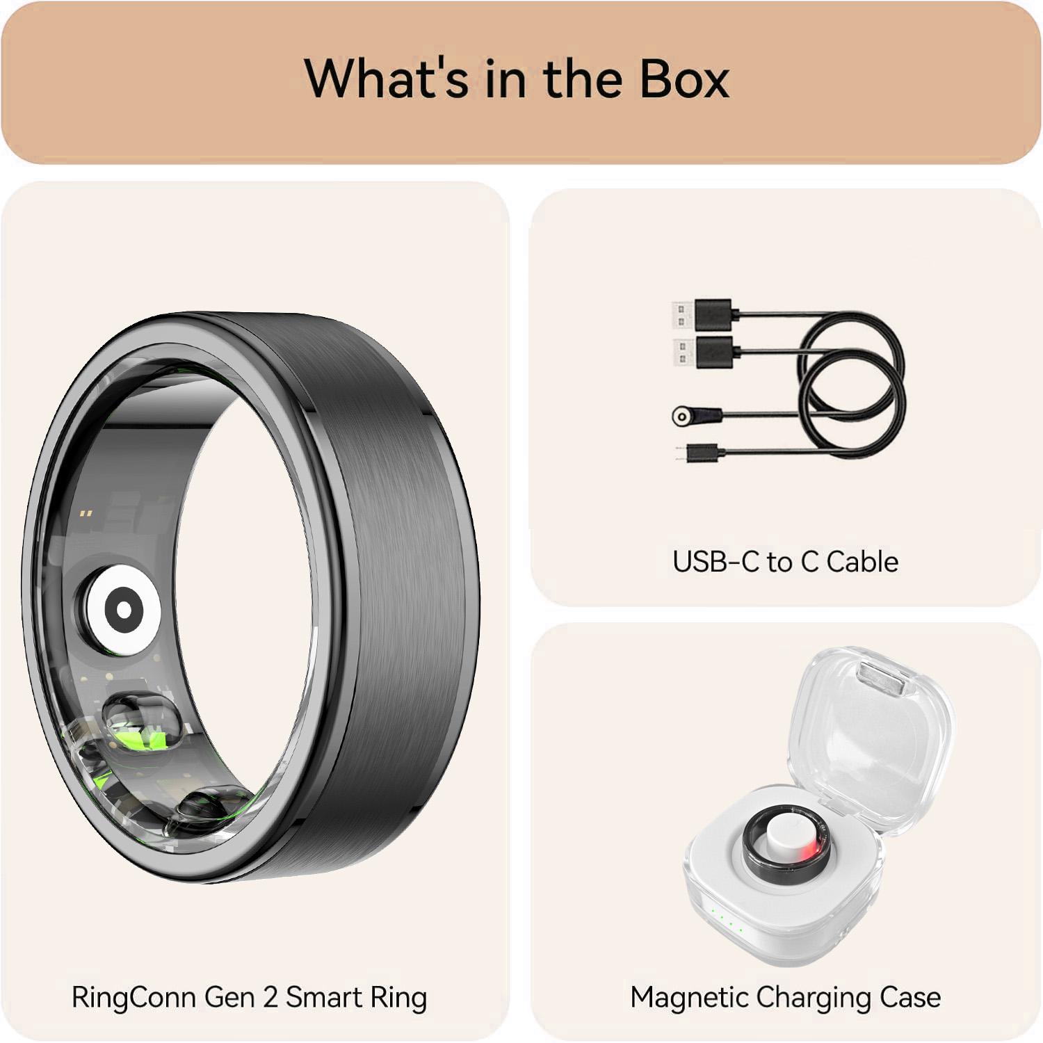 2026 New Smart Health Ring, 5ATM Waterproof Featuring Stress and Sleep Monitoring Functions, Compatible with iOS and Android, Waterproof Fitness Tracker for Women & Men, No Subscription Fee.