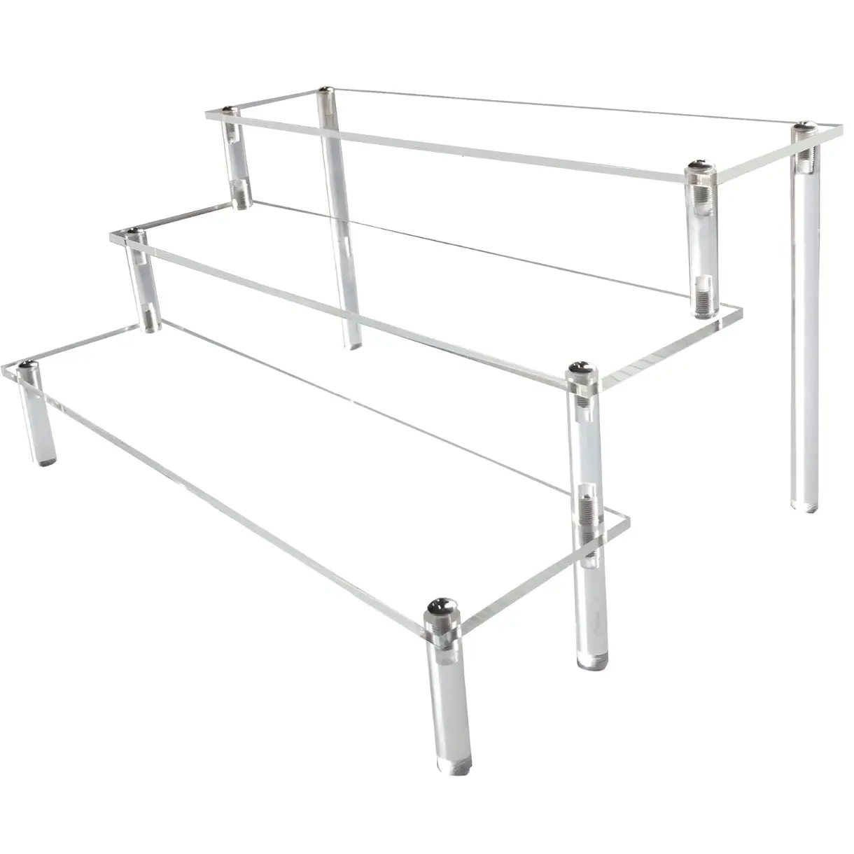 Acrylic Riser,Clear Display Risers Stand Perfume Organizer Cologne Acrylic Shelves 3 Tiered Cupcake Shelf for Amiibo Funko POP Figures Food Desserts Holder Collection Cosmetic Vendor Product
