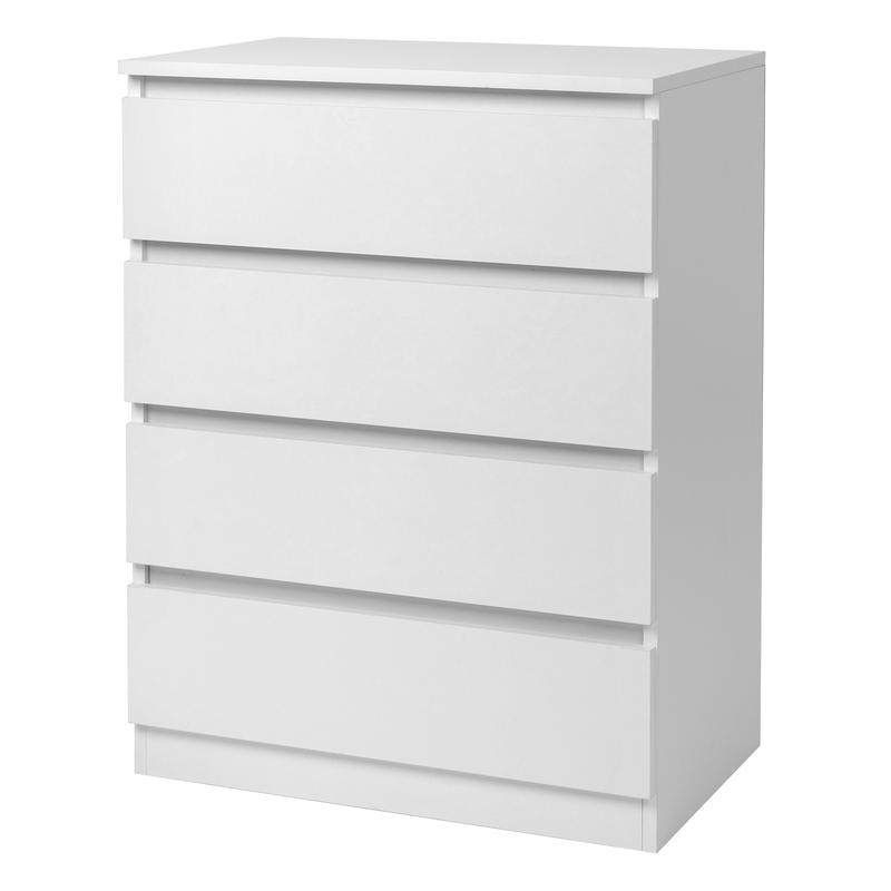 Spaco 4 Drawer Dresser, White Dresser Modern Storage Chest of Drawers 23.6L x 14.9W x 30.7H in, White Storage Cabinet with 4 Drawers for Home Office