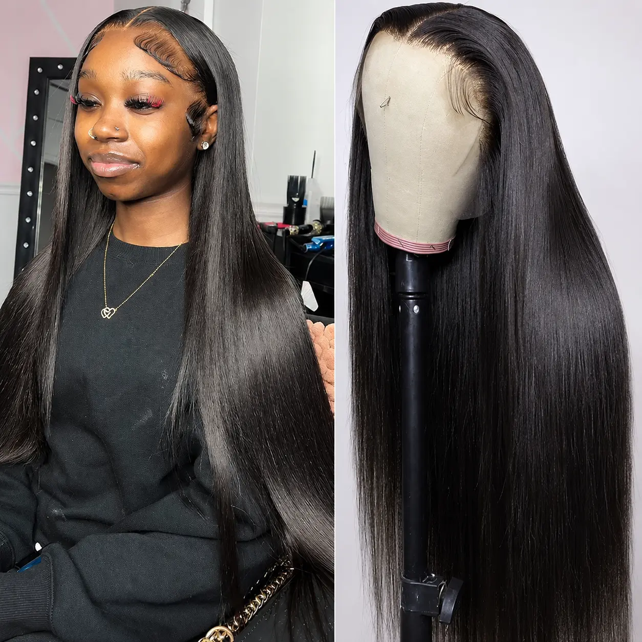 Straight Human Hair Wigs 13x6 Transparent Lace Front Wigs Brazilian Natural Hair Wig Sale Pre Plucked Bone Straight Wigs 13x4 HD Lace Frontal Wig 180% Glueless Wig Hd Lace Hairline Body wave Lace Front Wigs Human Hair No Glue Wig