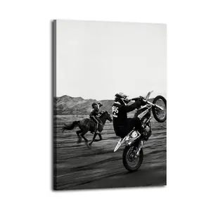 Racing With A Horse Canvas Aesthetic For The Bedroom Wall Sitting Room Dormitory Wall Office Wall Poster Decorative Painting Canvas Wall