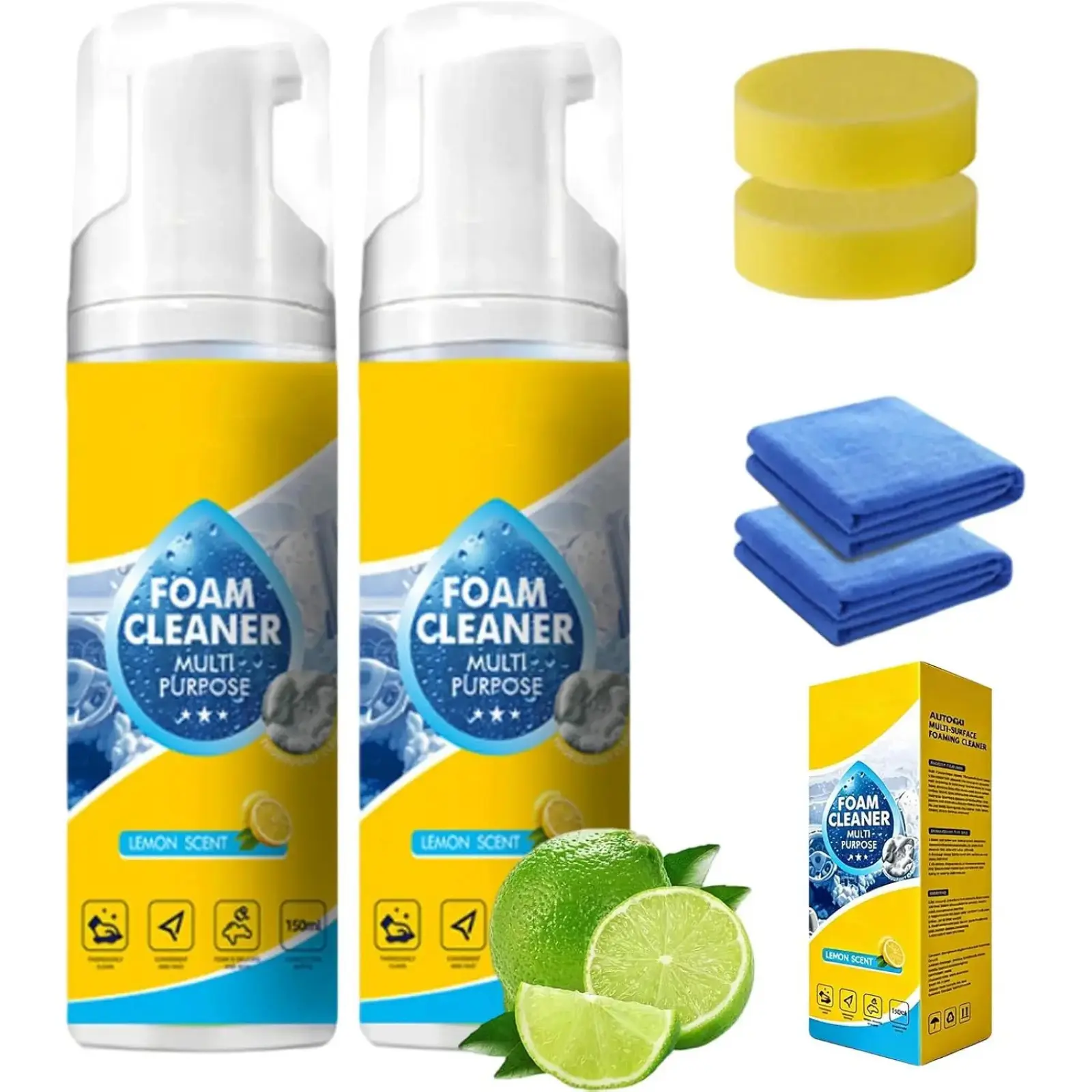 4-in-1 Multi Enzyme Foam Cleaner Spray All Purpose Heavy Duty Stain Remover Household Kitchen Bathroom Car Interior Sofa Deep Cleaning Foam
