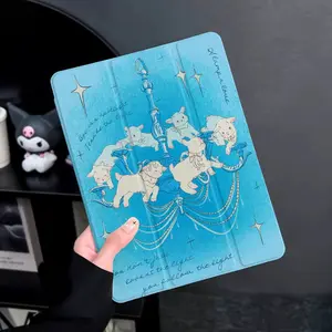 Chandelier Lamb iPad Case with Pencil Holder for All Models, Slim Lightweight Shockproof Protective Cover for iPad 7/8/9/10th Gen, iPad Air 2/3/4/5, iPad Pro 9.7/10.5/11/12.9 inch, Soft Anti-Scratch Tablet Case